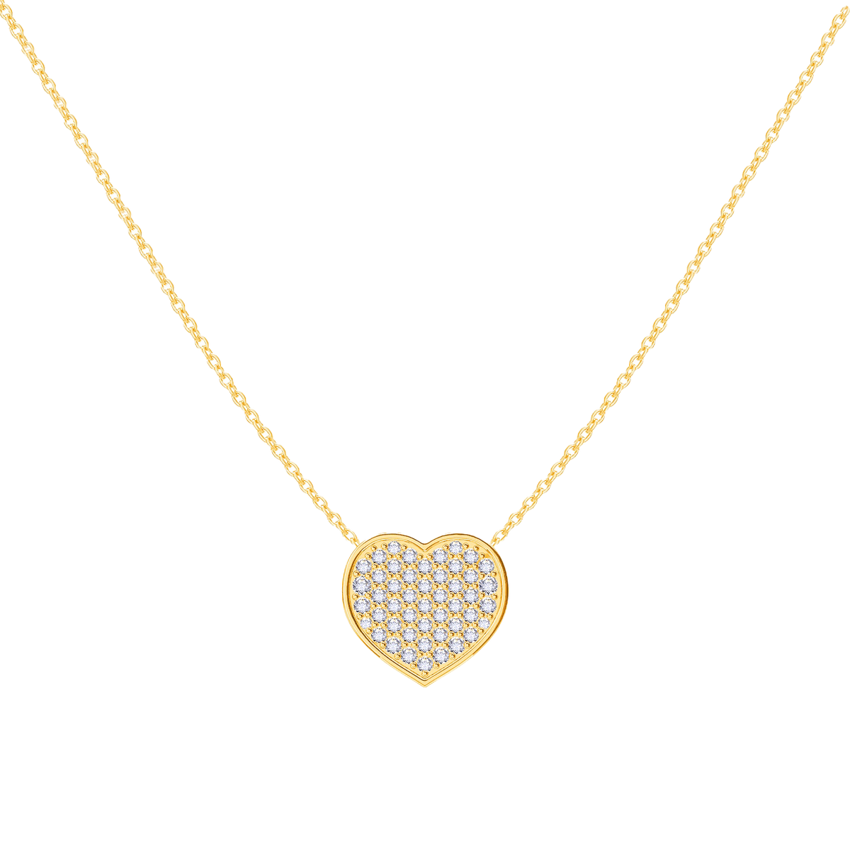 Kids Diamond Heart Necklace Baby Gold