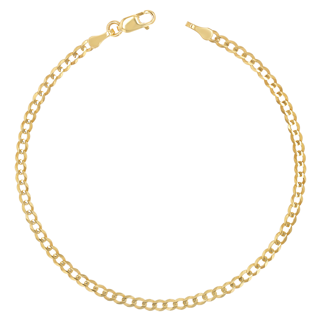 14K Diamond Cut Cuban Link Chain Bracelet
