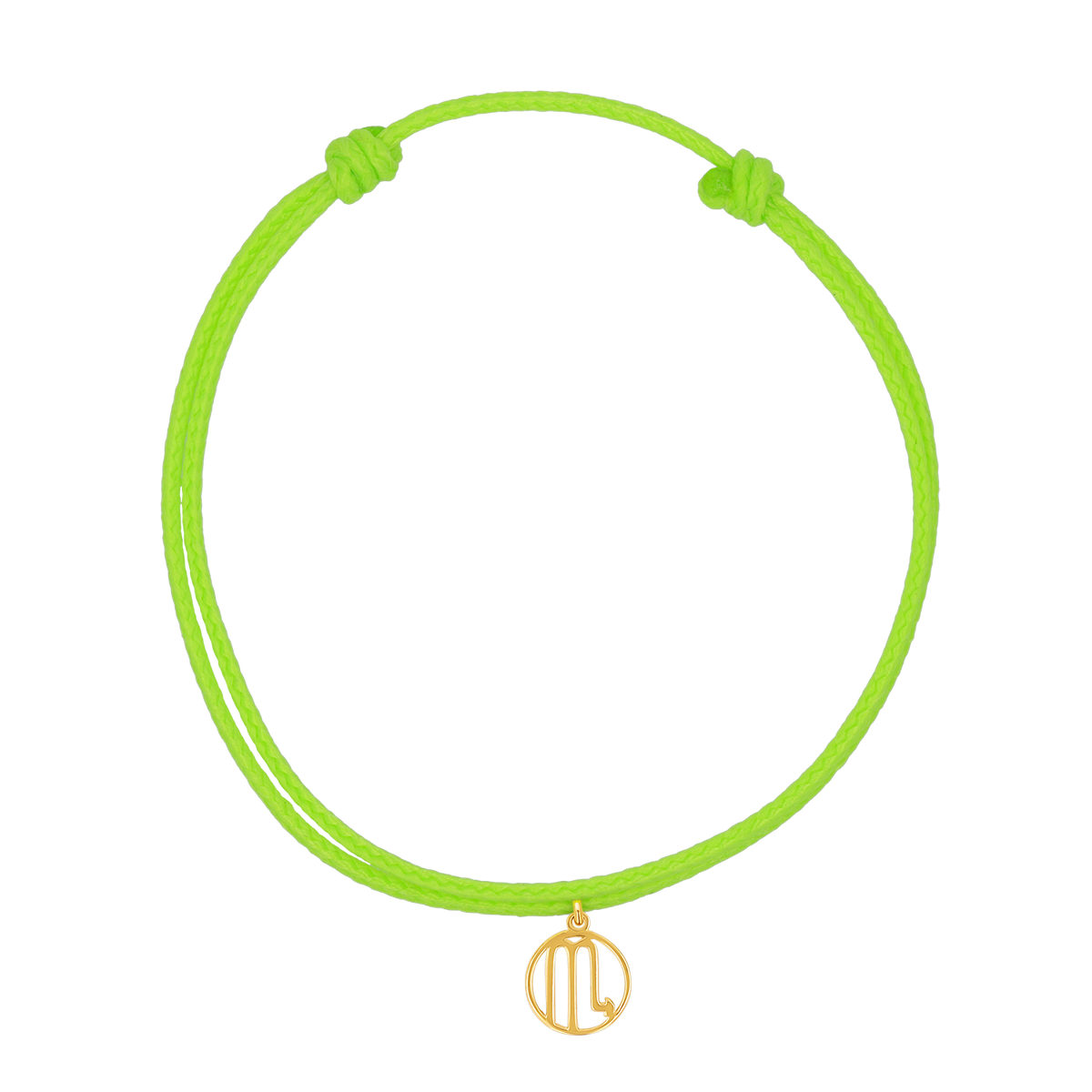 14K Gold Zodiac Charm Cord Bracelet Baby Gold