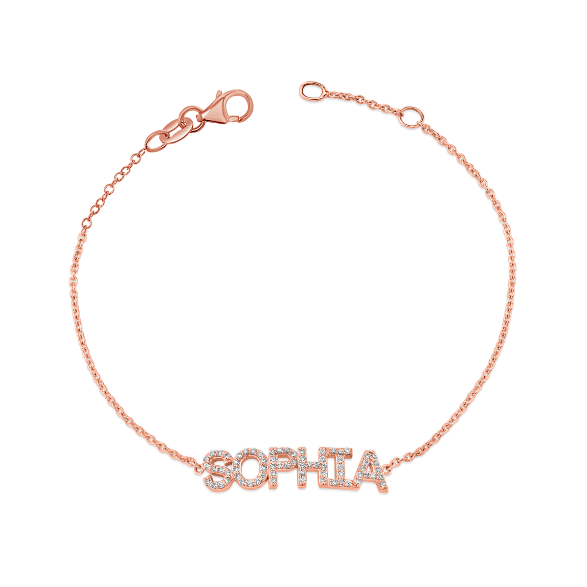 Custom diamond 2025 name bracelet