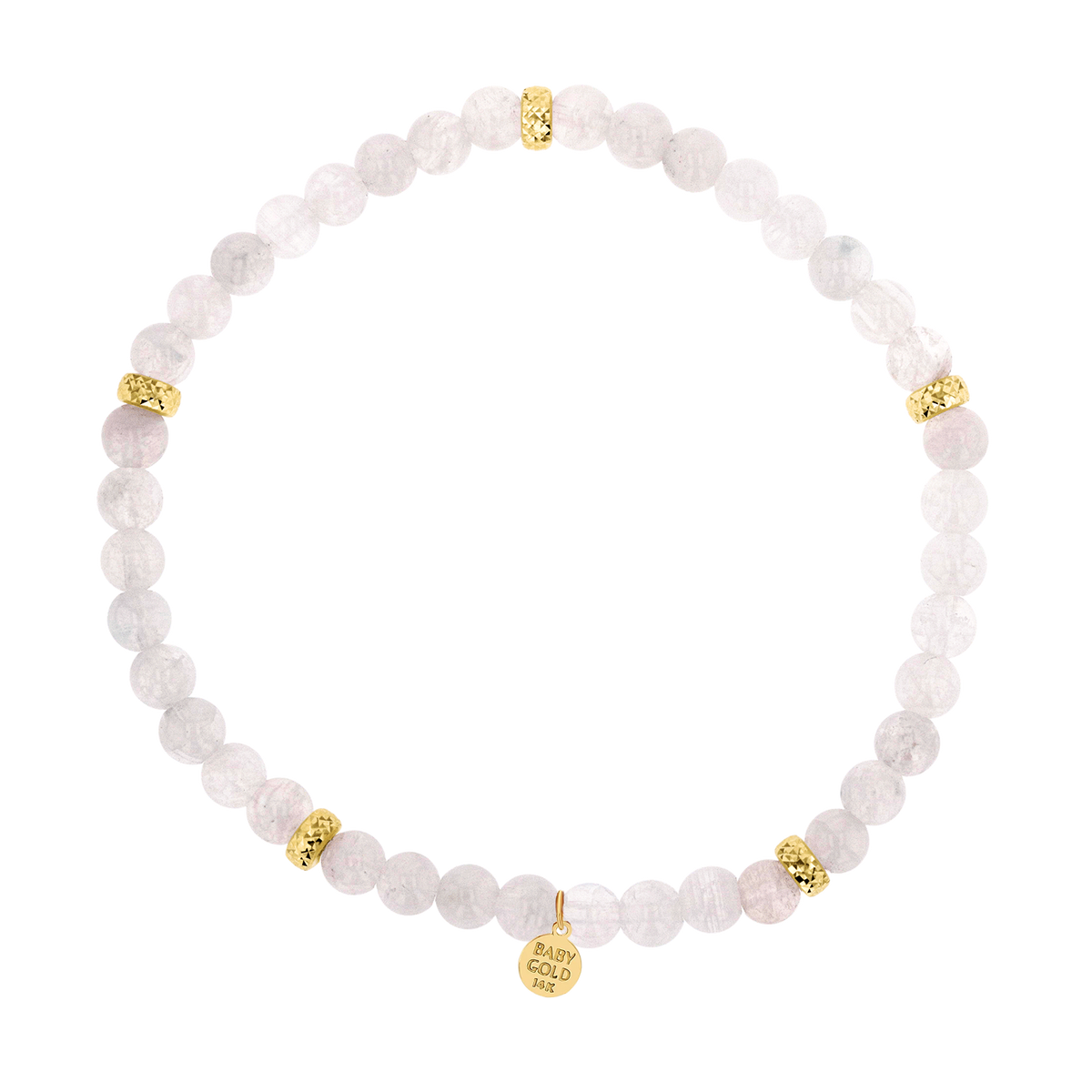 14K Gold Moonstone Beaded Bracelet Baby Gold