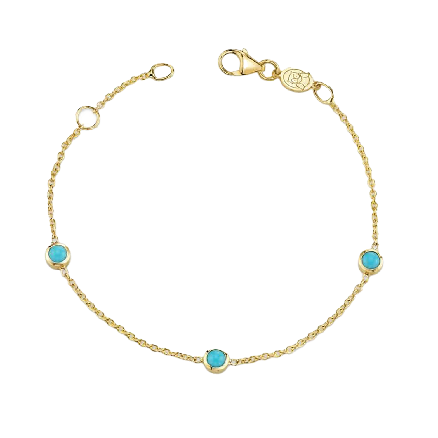 Turquoise Stone Bracelet – Baby Gold