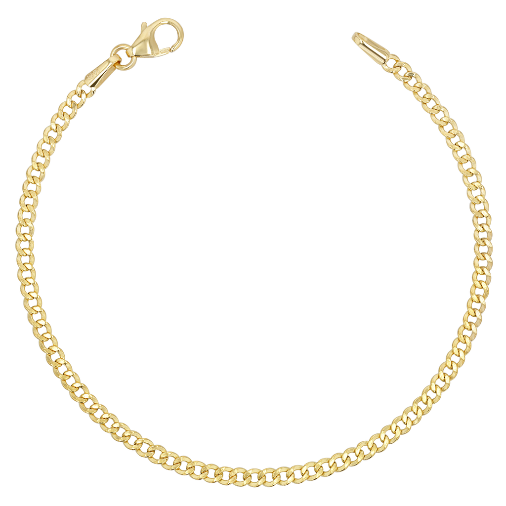 14K Dainty Cuban Link Chain Bracelet
