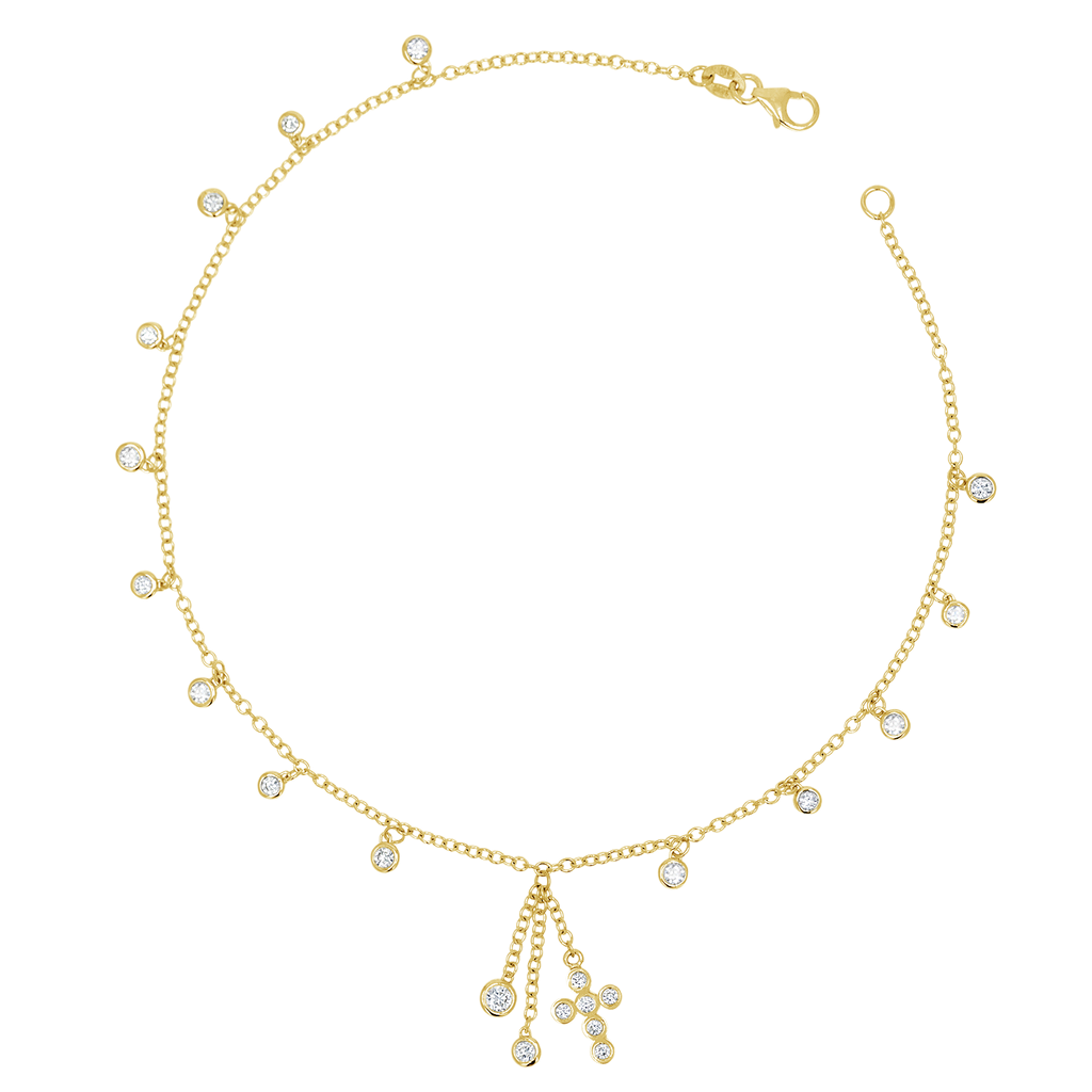 Religious Rosary Diamond Anklet