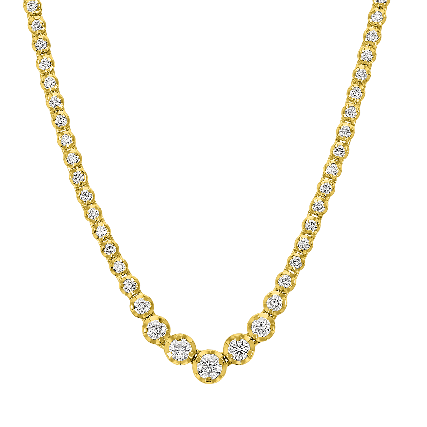 14K Gold Allure Graduated Diamond Tennis Necklace – Baby Gold