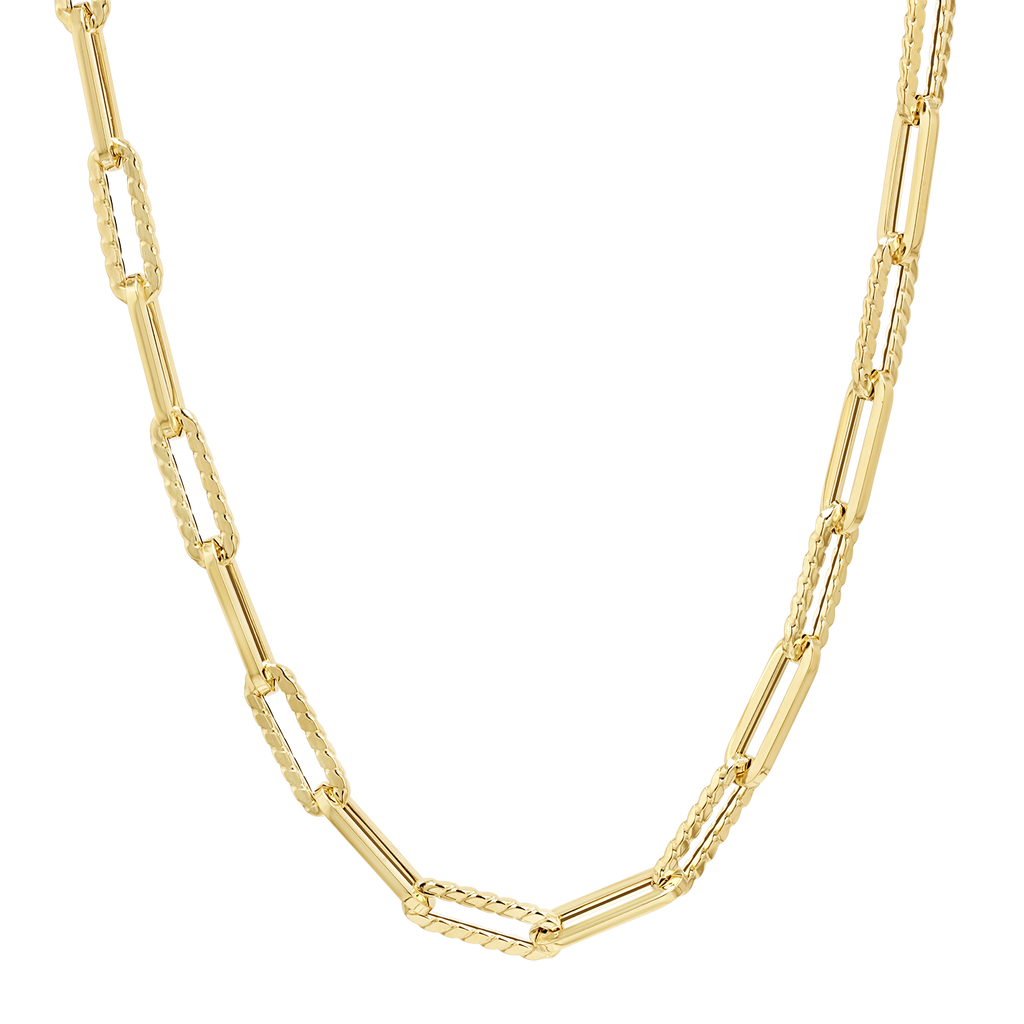 14K Twist Link Paper Clip Chain Necklace