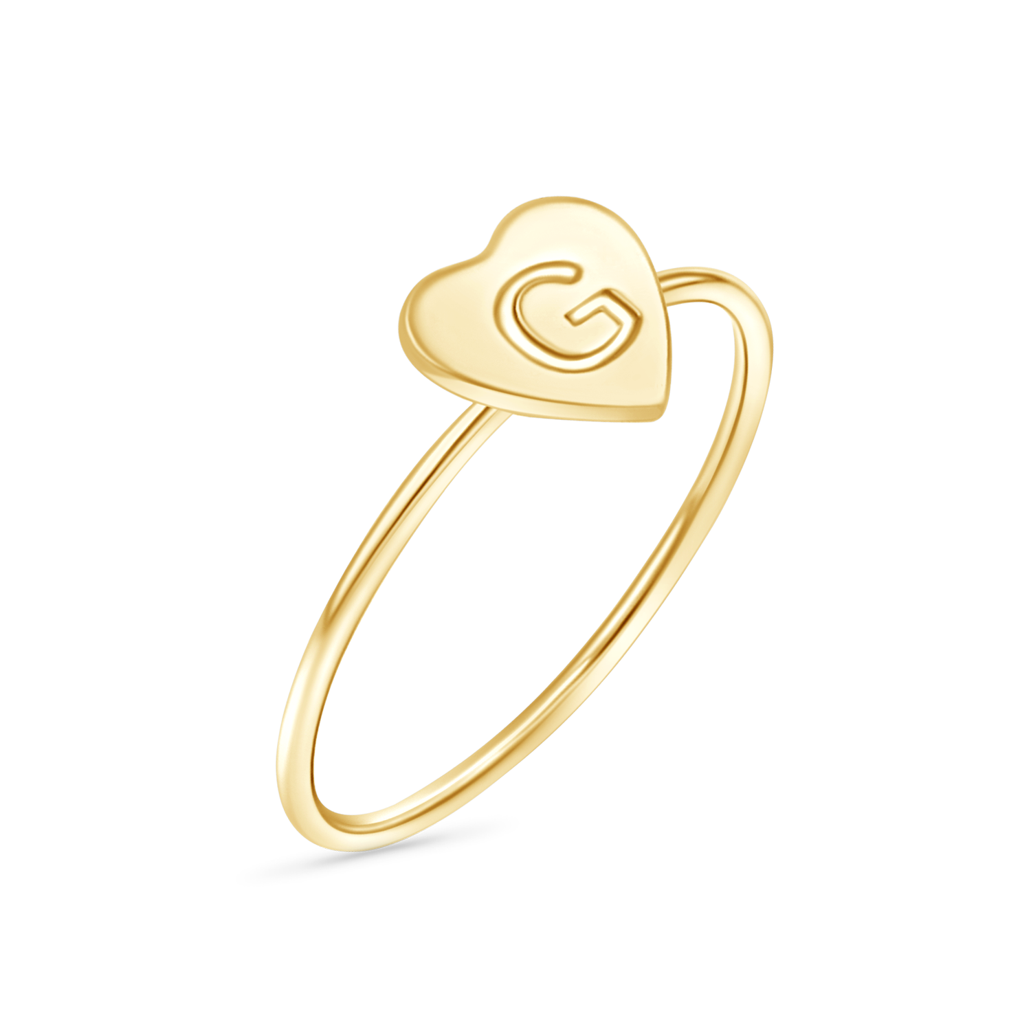 14K Gold Moyen Initial Heart Ring – Baby Gold