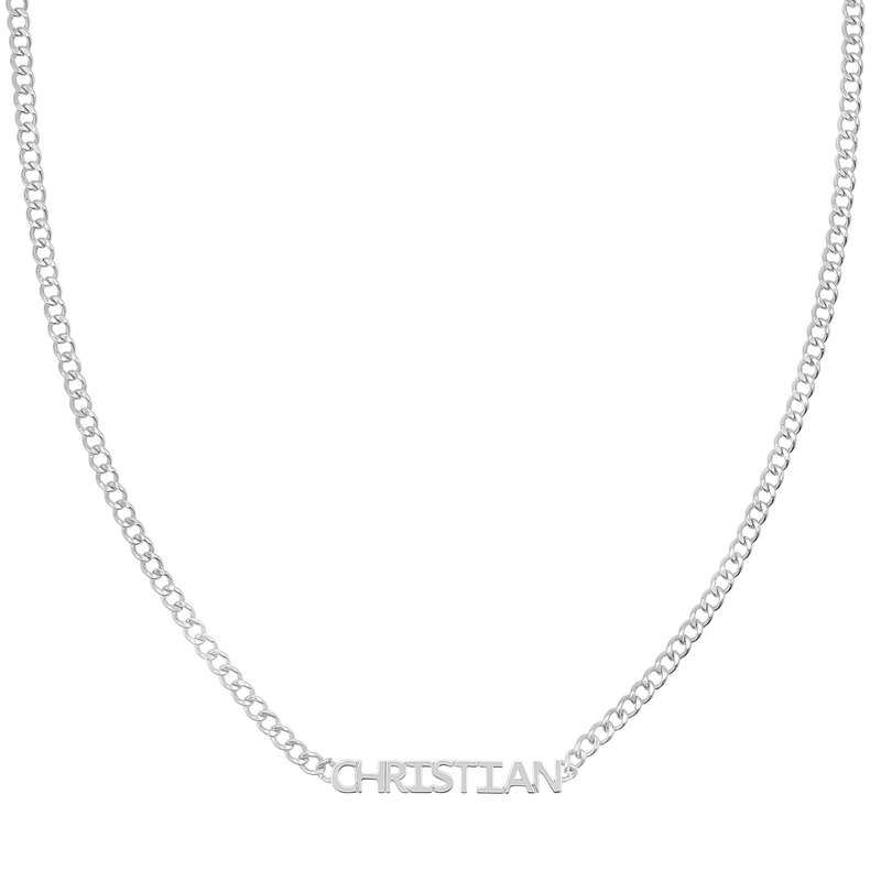 Mini Single Name Cuban Chain Necklace