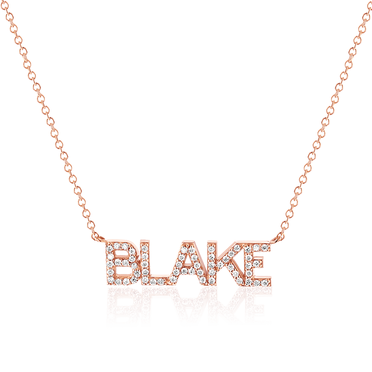 Diamond Custom Name Necklace Baby Gold