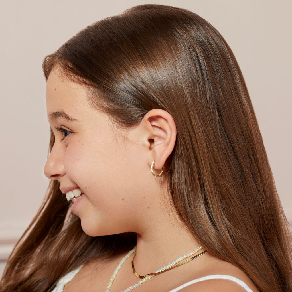 Kids Pave Huggie Earrings