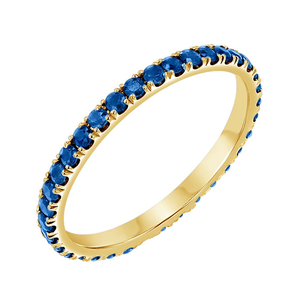 Sapphire eternity ring yellow gold discount