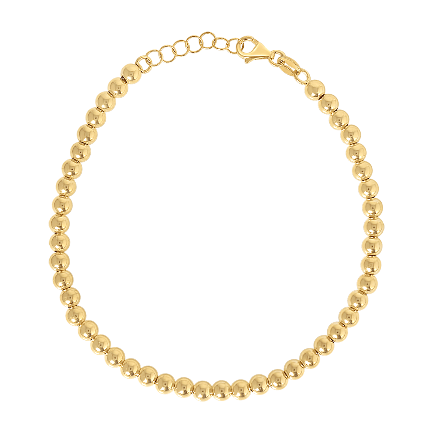 14K Gold 4mm Ball Bead Bracelet Baby Gold