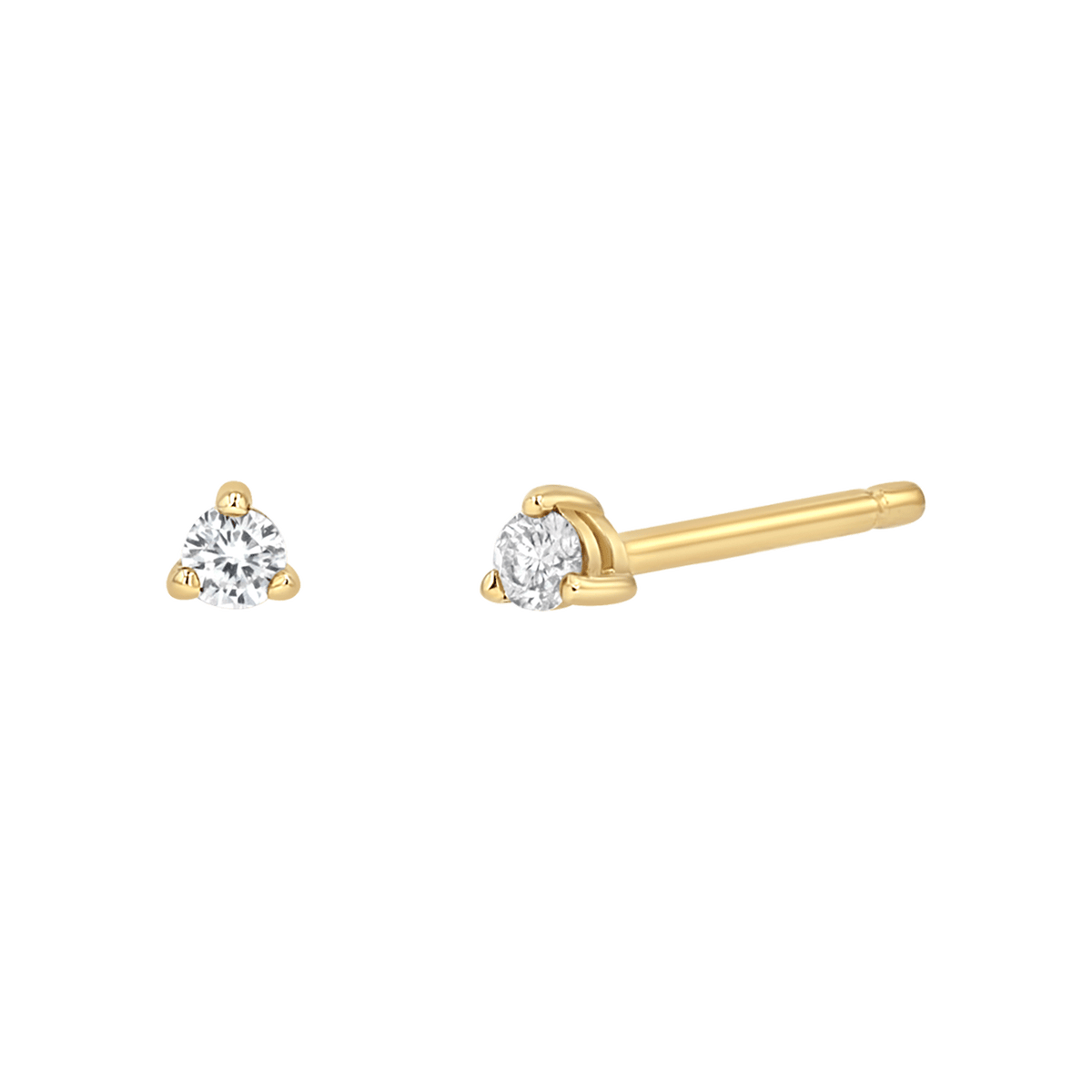 14K Gold Tiny Diamond Studs Baby Gold