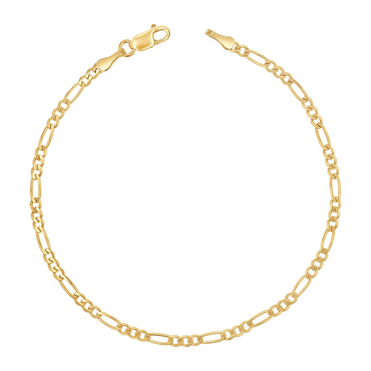 Mens solid gold figaro 2025 bracelet
