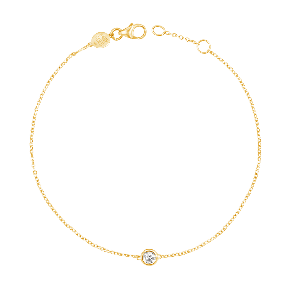 Kids Solitaire Diamond Bracelet Baby Gold