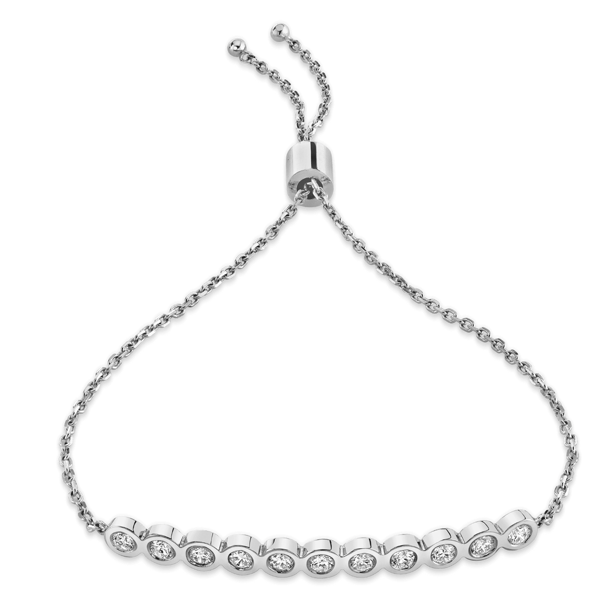 Diamond Single Enamel Bubble Letter Bracelet