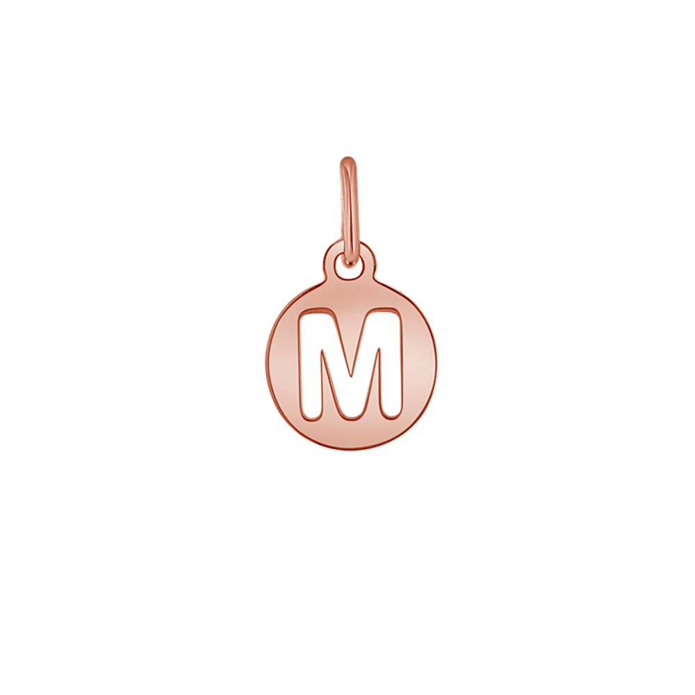 Kids Cut-Out Round Initial Letter Charm