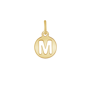 Cut-Out Round Letter Initial Charm