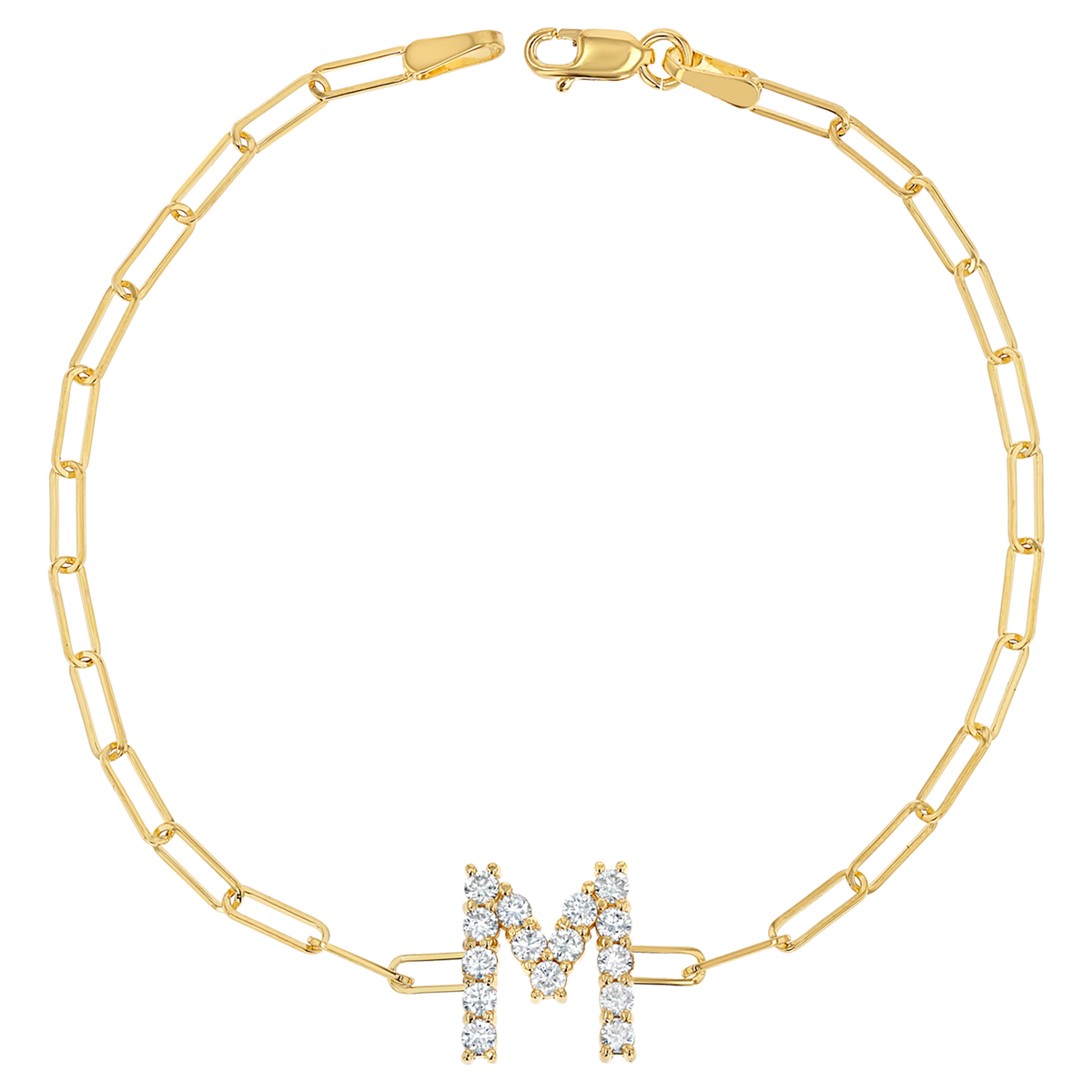 gold bracelet letter m