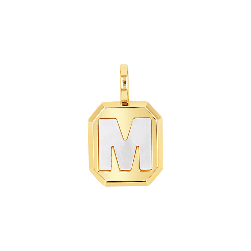 Mega Mother of Pearl Initial Charm