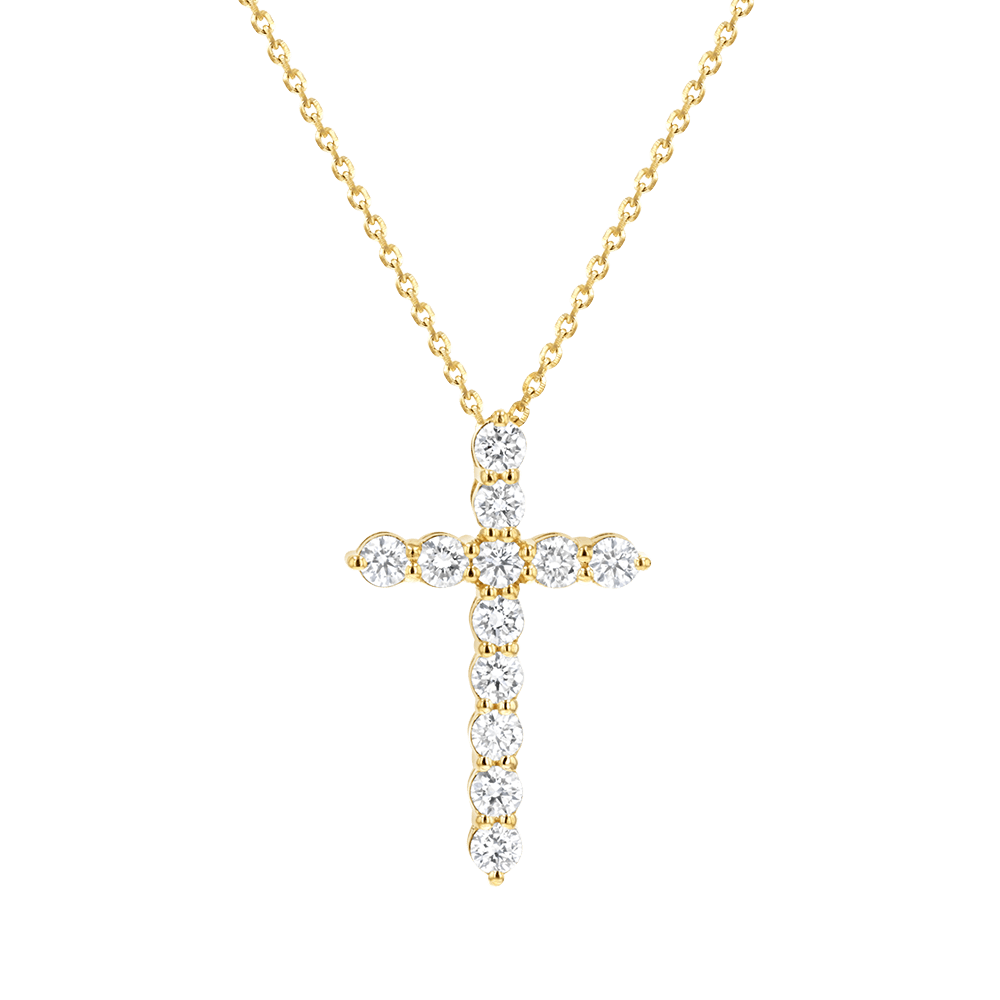 Children's diamond cross necklace discount