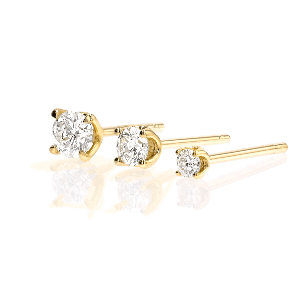 Tiny Diamond Studs 14K Yellow Gold / Pair by Baby Gold - Shop Custom Gold Jewelry