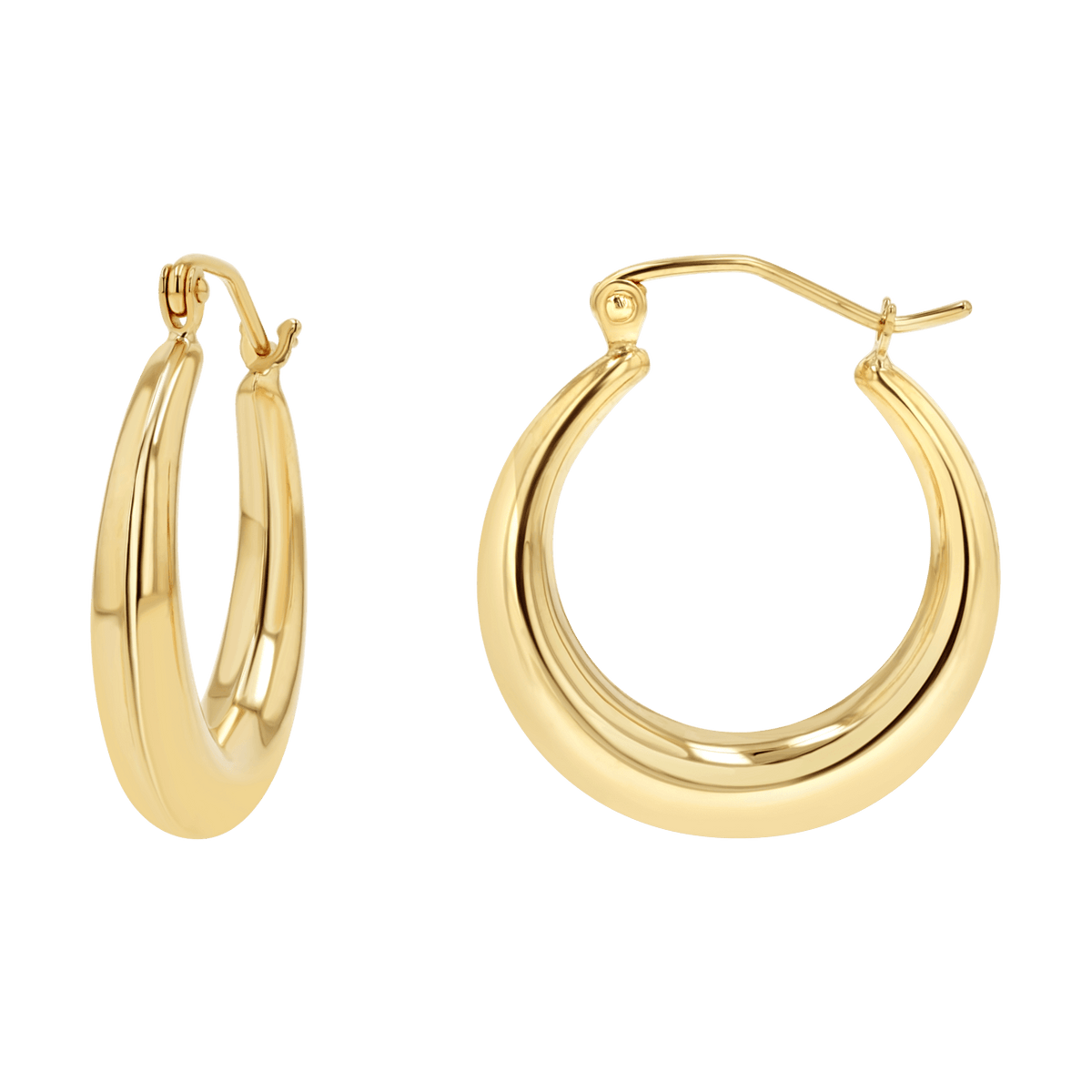 Simple Small Hoops Earring In 14K Yellow Gold