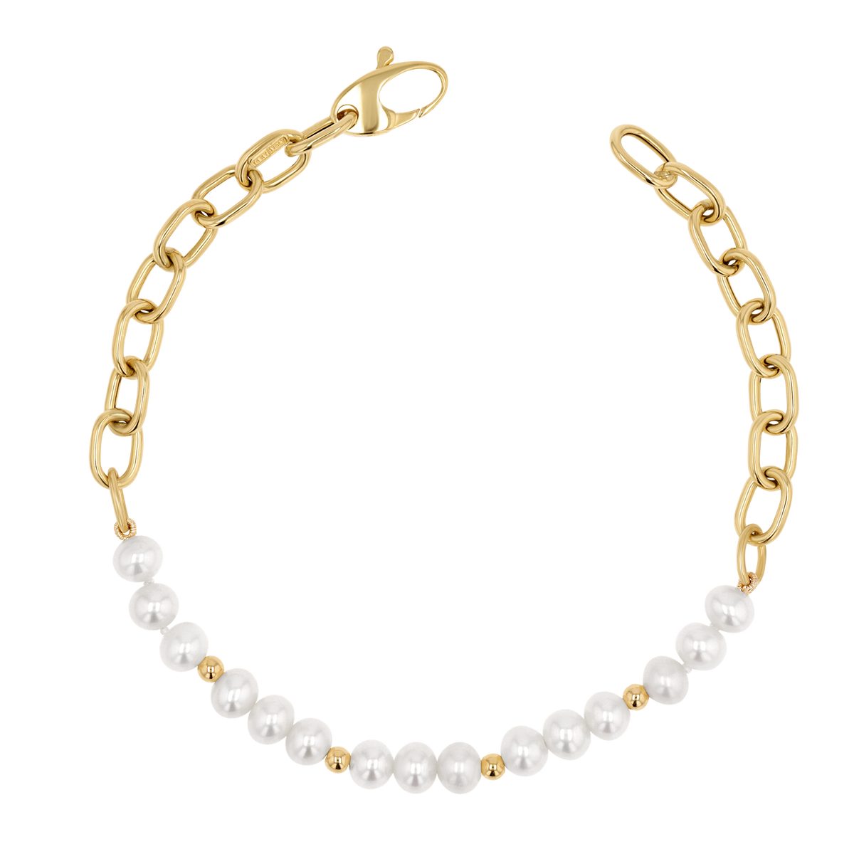 Yellow gold and pearl 2025 bracelet