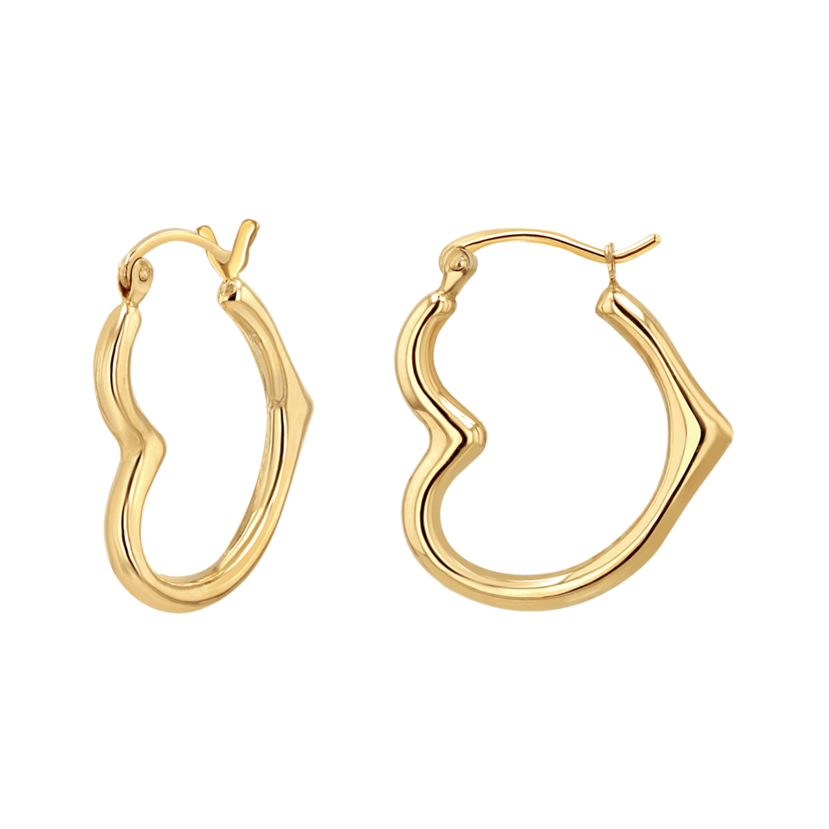 White gold sales heart hoop earrings