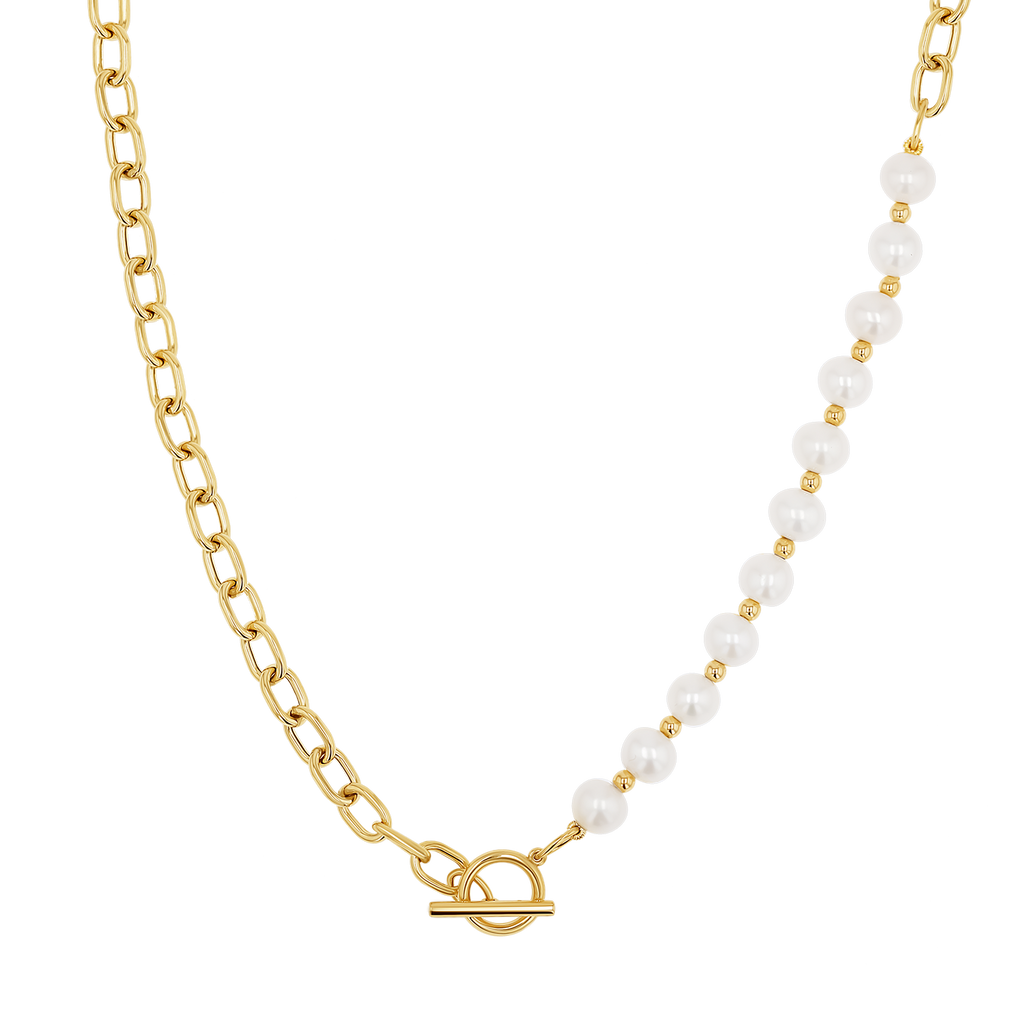 Pearl on Chain Toggle Necklace