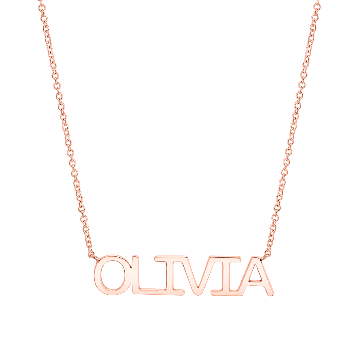 Linear Name Necklace Baby Gold