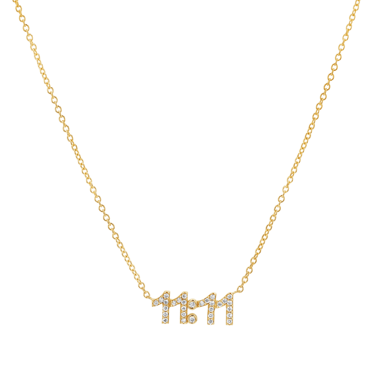 14K Gold 1111 Diamond Necklace Baby Gold — free download