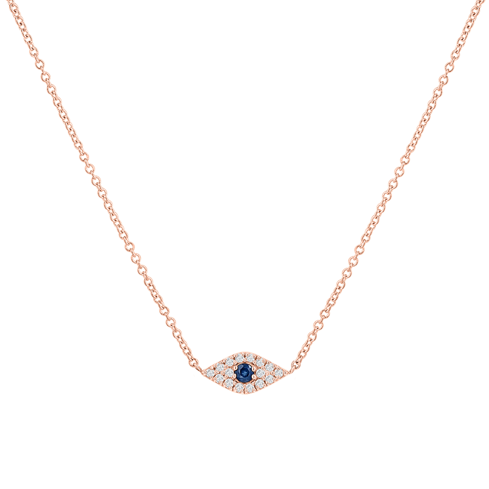 Kids Diamond Evil Eye Necklace Baby Gold