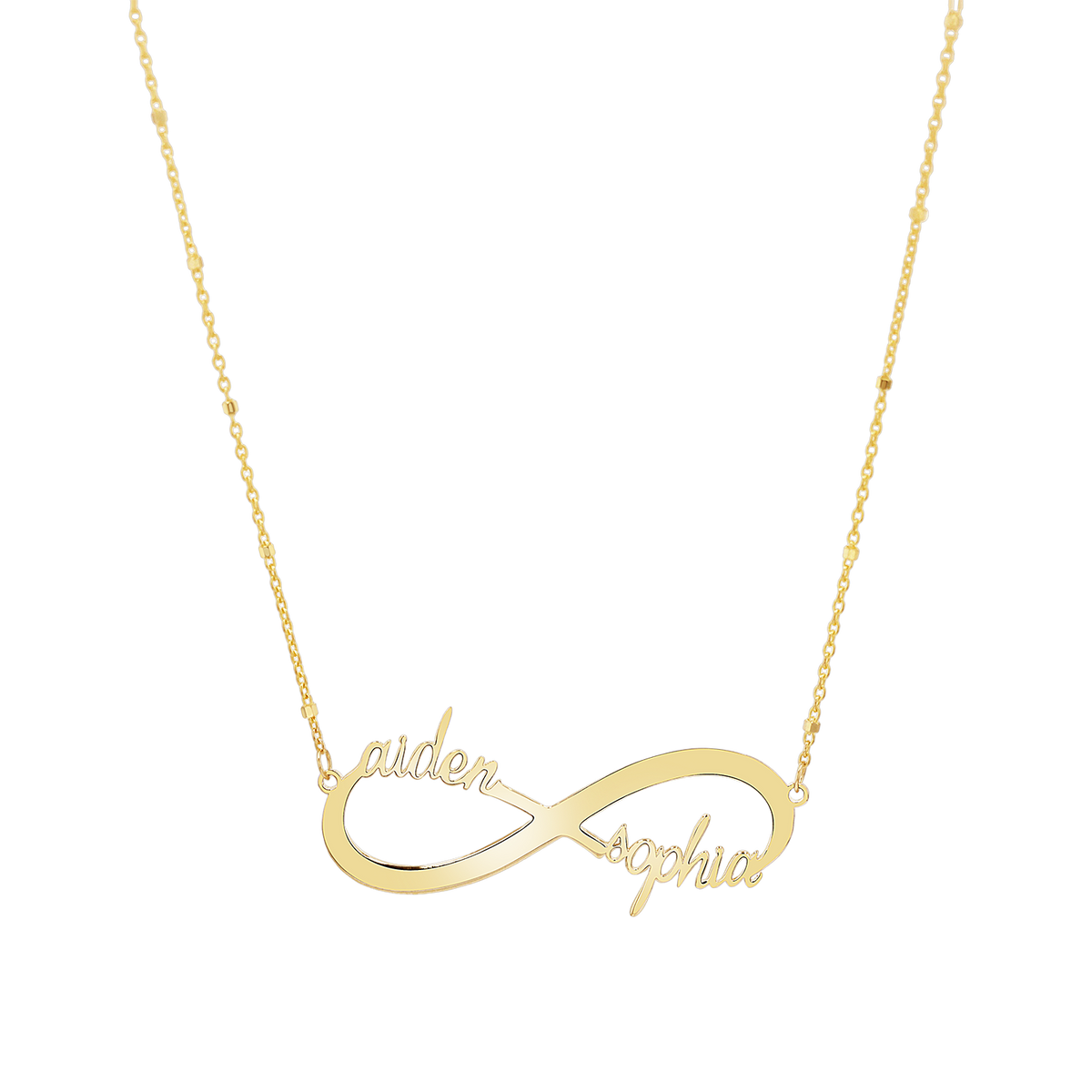 Infinity name necklace 14k gold deals