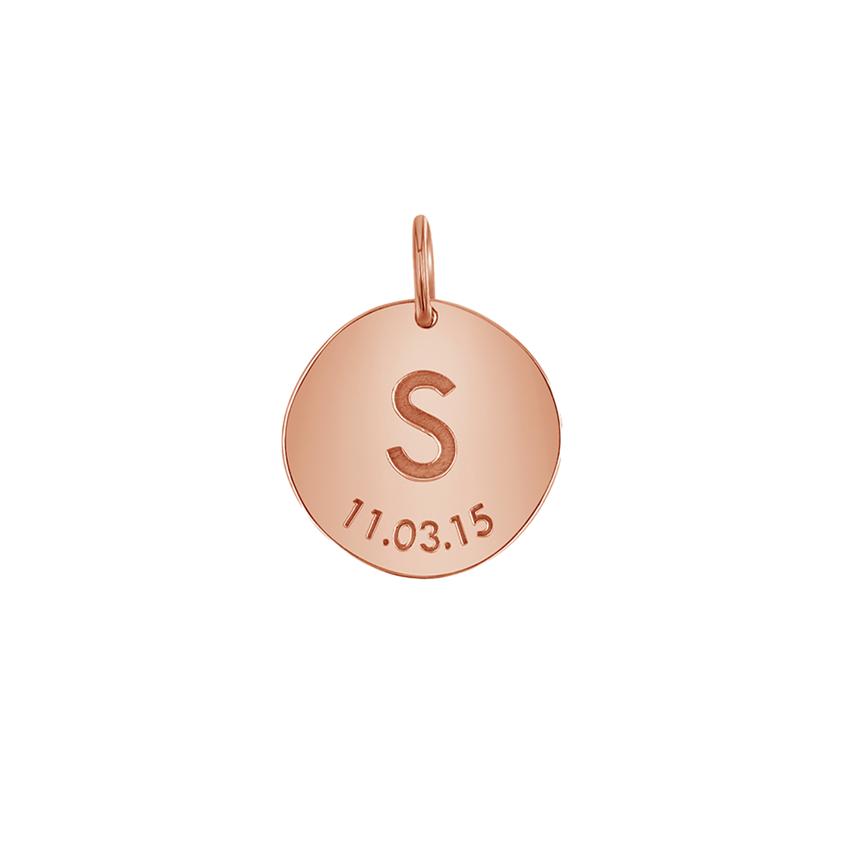 Solid Script Letter Charm 14K Rose Gold / S by Baby Gold - Shop Custom Gold Jewelry