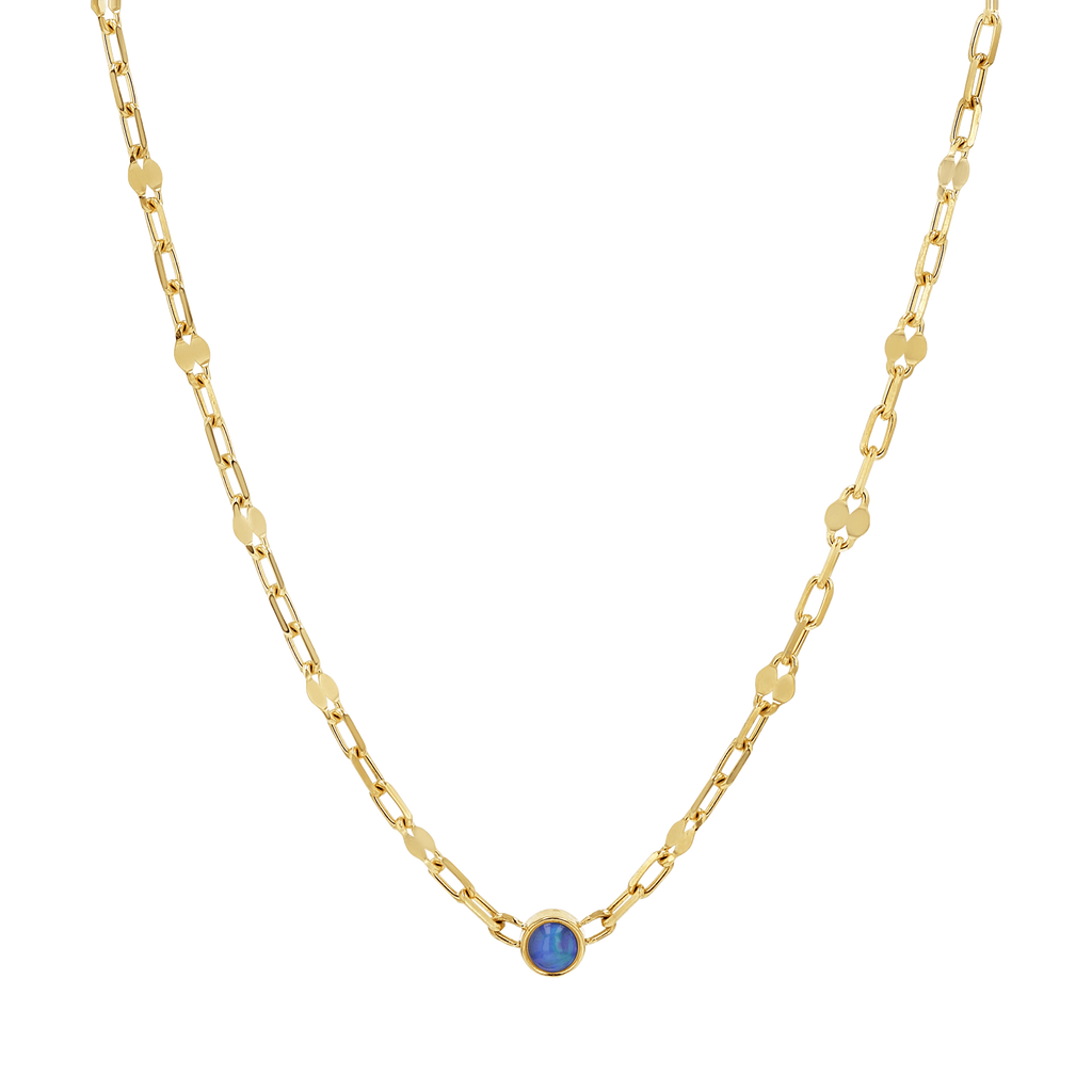 Opal Solitaire Sequin Necklace