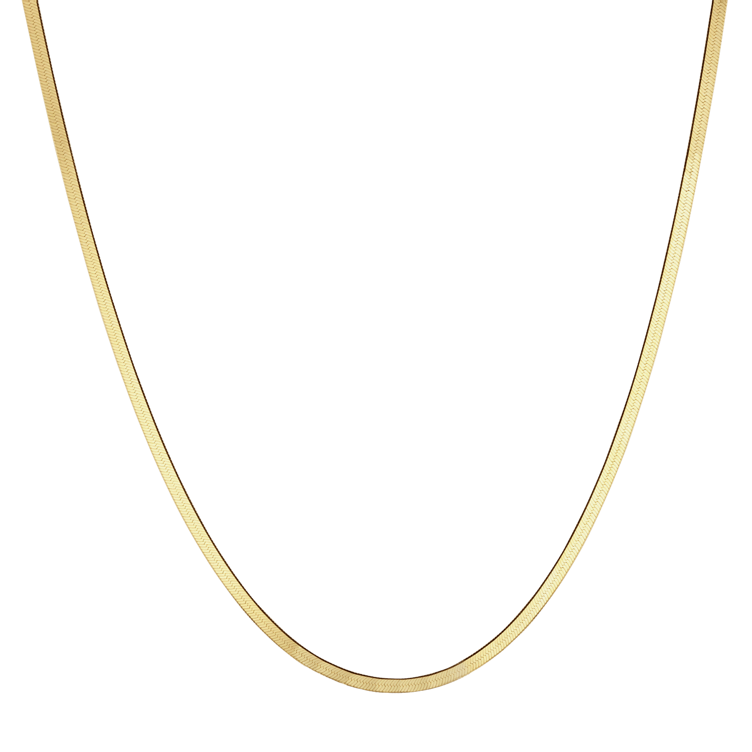 14K Gold Thin Herringbone Necklace 3mm – Baby Gold