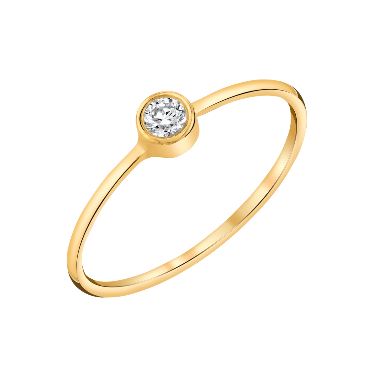 Solitaire Bezel Diamond Ring Baby Gold