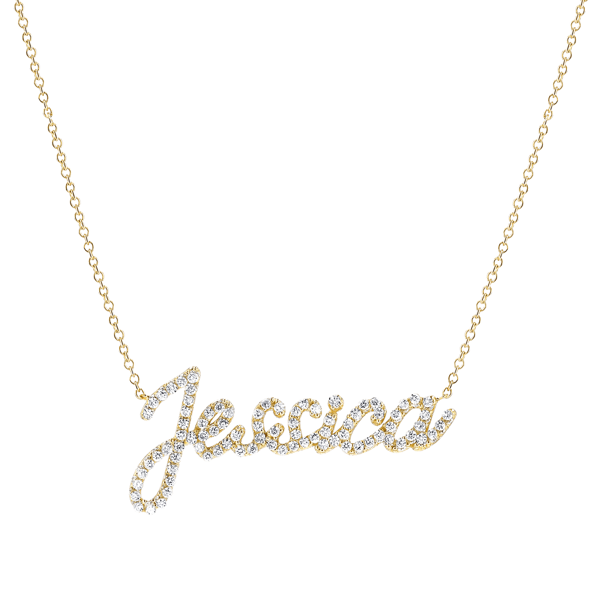 Custom gold and sales diamond name necklace