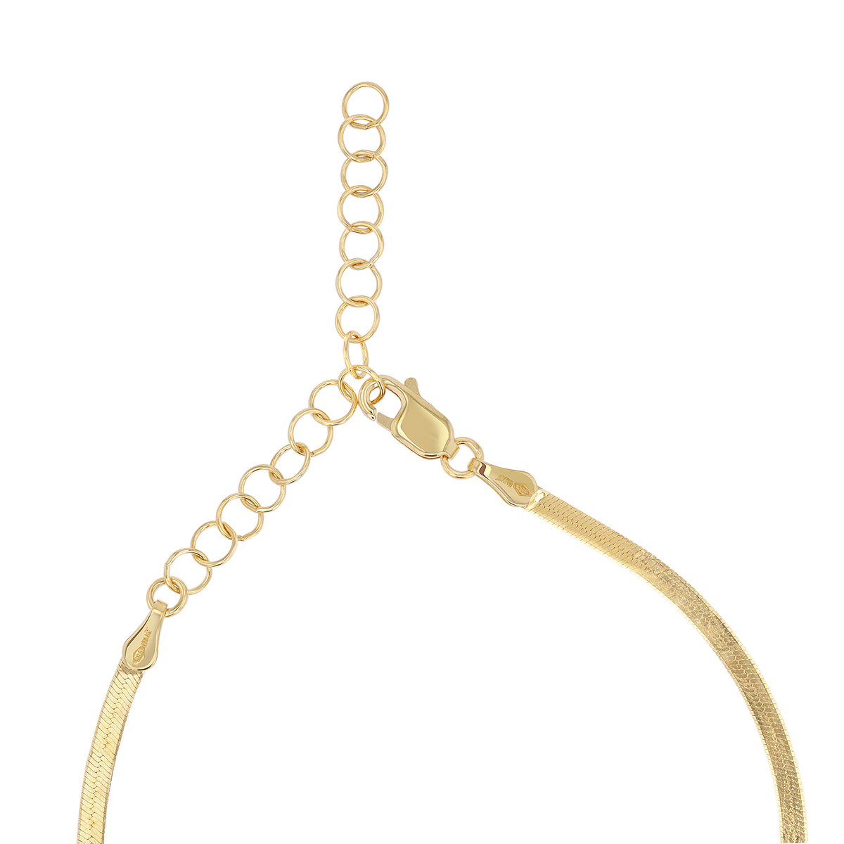 14K Gold Thin Herringbone Necklace 14K Yellow Gold / 18-20 Adjustable by Baby Gold - Shop Custom Gold Jewelry