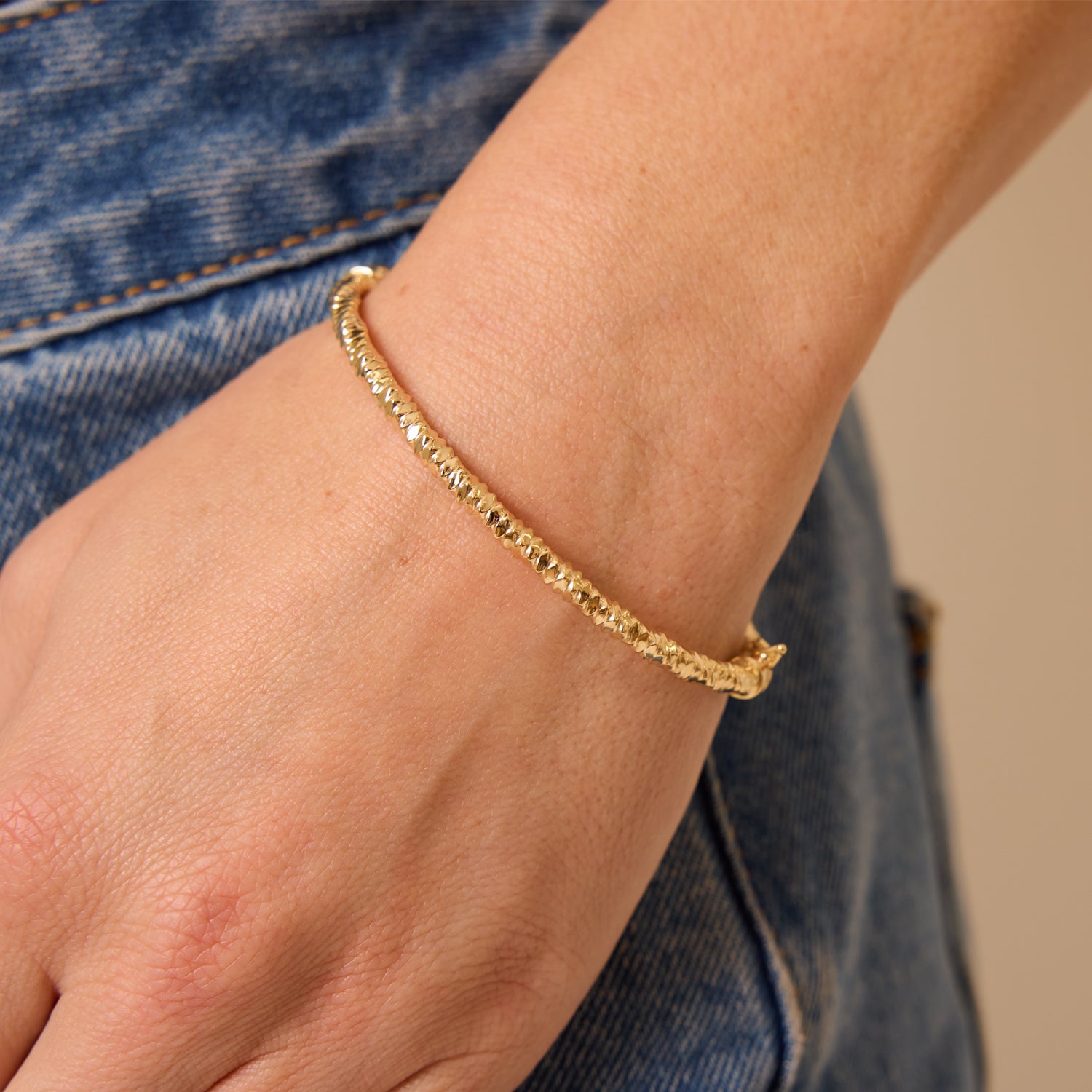 Sparkle Faceted Gold Bangle