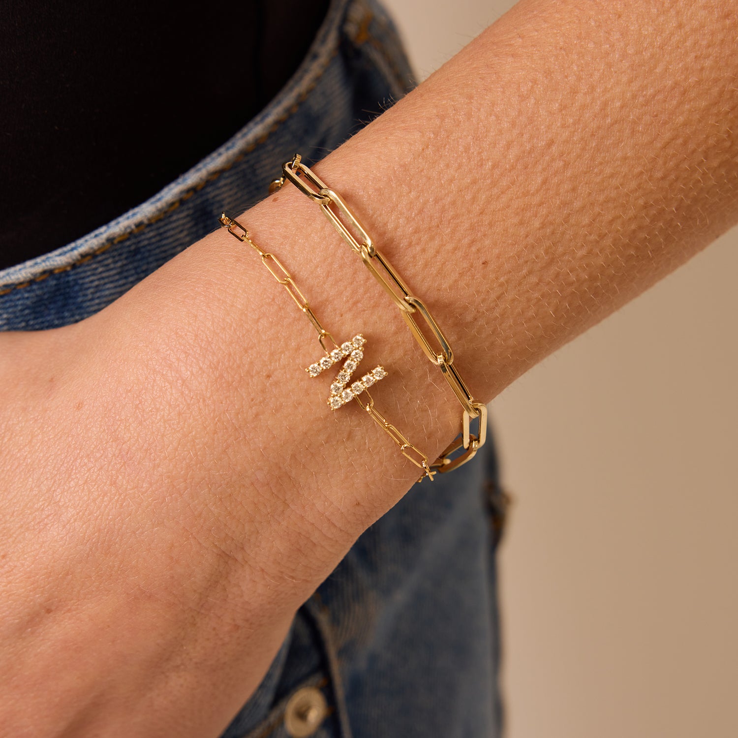 14K Large Paper Clip Chain Bracelet