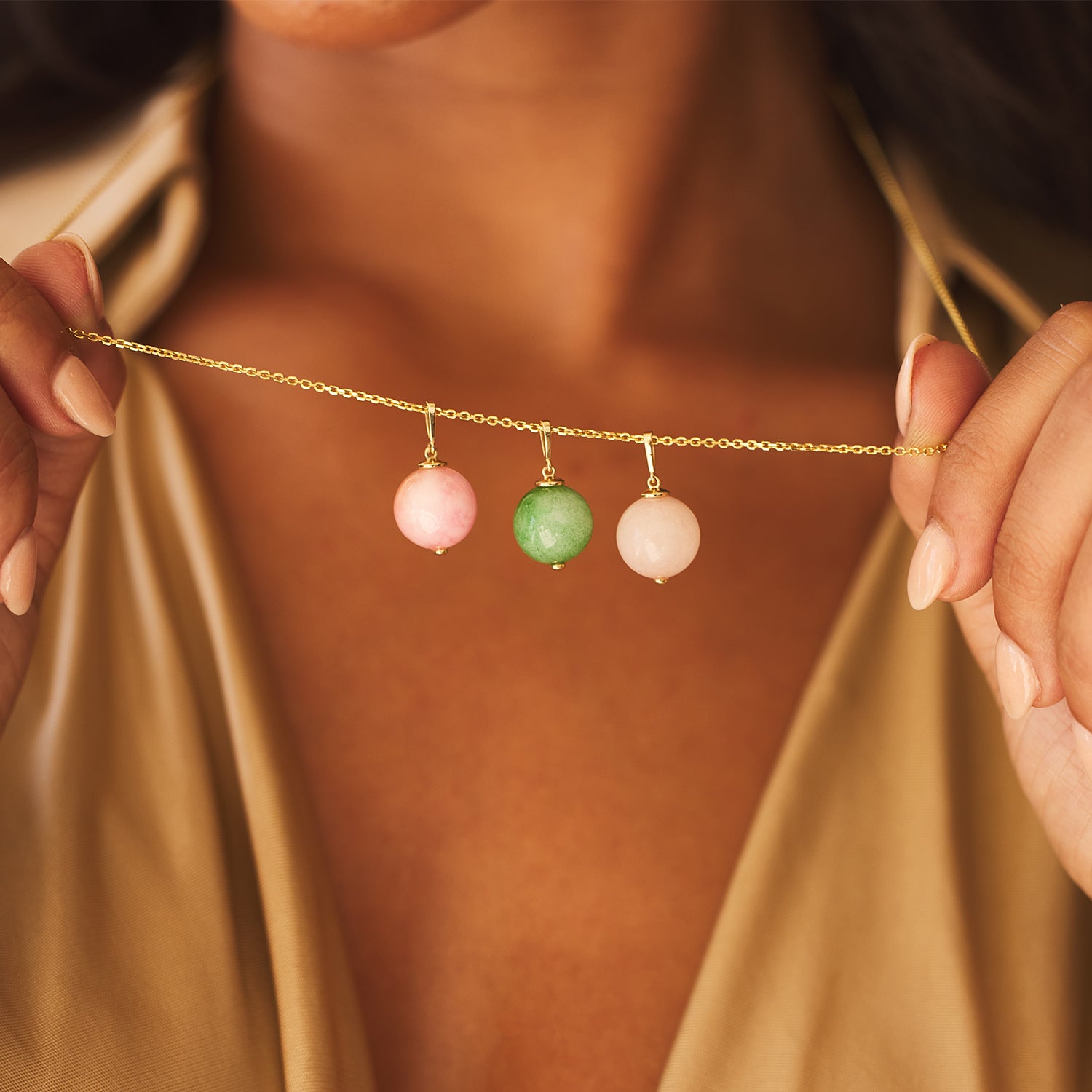 Pink Jade Gumball Charm - Image 5