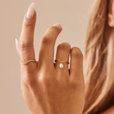 Solitaire Pearl Drop Chain Ring