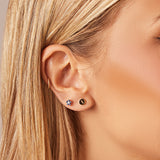 Mini Initial Round Earrings