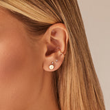 Mini Initial Round Earrings