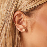 Mini Initial Round Earrings