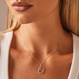 Diamond and Turquoise Lucky Horseshoe Charm