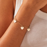 Custom Name Drop Heart Charm Bracelet
