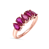 Pear Shape Ruby Half Eternity